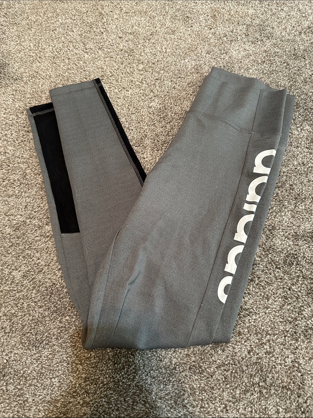 adidas Gray Leggings with White Side Logo